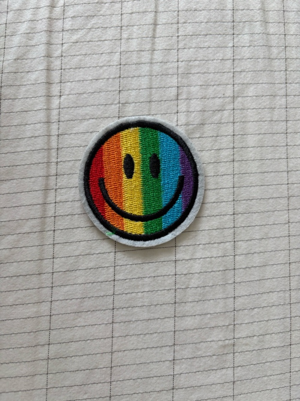 Rainbow Smiley Face Embroidered Patch
